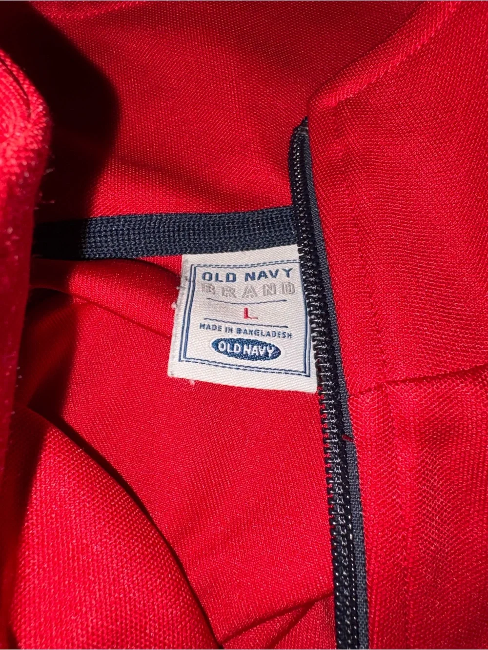 Old Navy Red Track Jacket with Navy-Trim Stripes